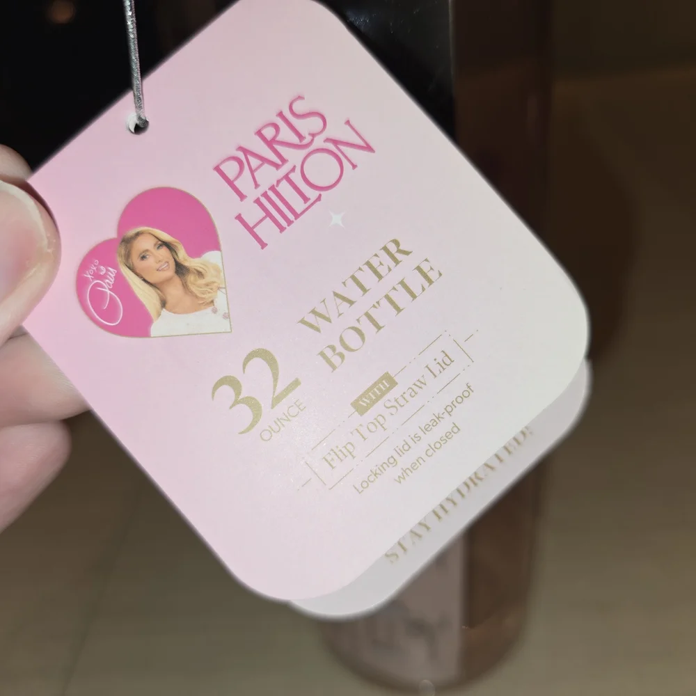 Paris Hilton NWT Boss Babe Pink Heart Water Bottle - Picture 3 of 7